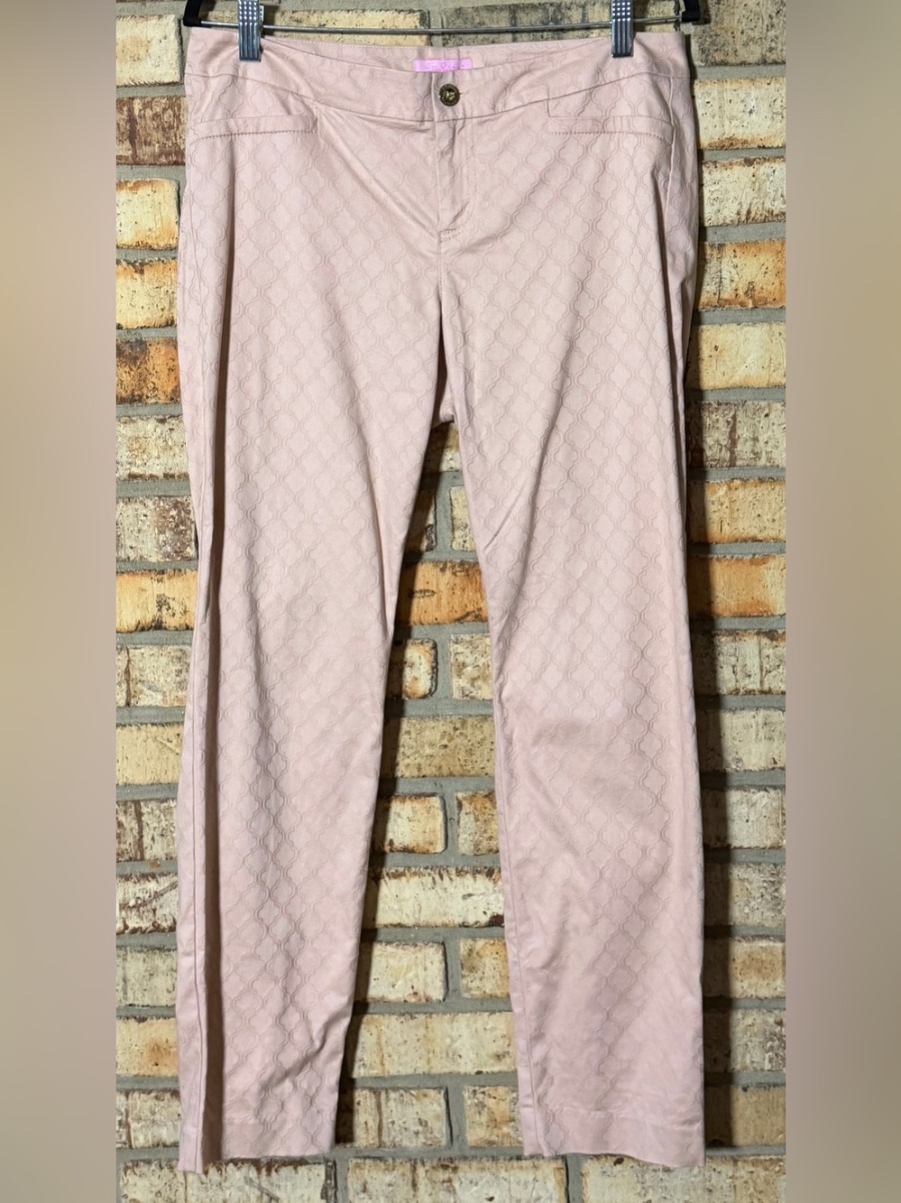 Lilly Pulitzer pink textured pants 10